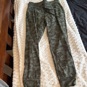Lululemon Athletica Green Camo Track Pants